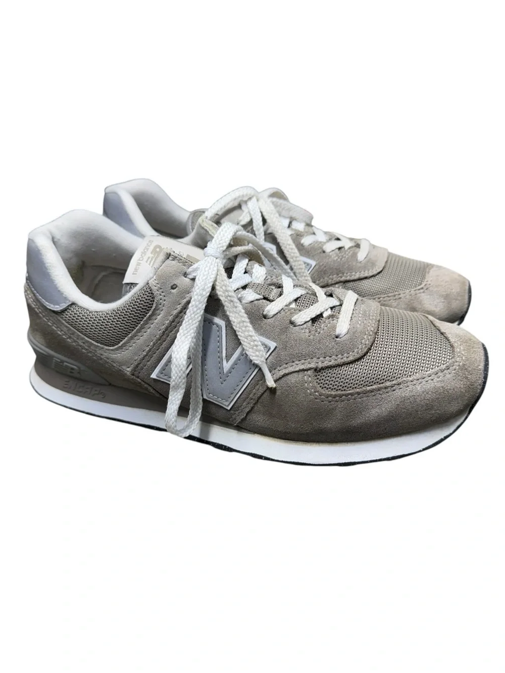 New Balance 574 Men’s Light Gray Suede & Mesh Runners